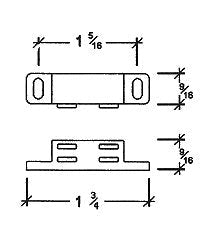 Four Post Plantation Shutter Magnet – 9 lb. Pull, White with Zinc Strike Plate (2-Pack)