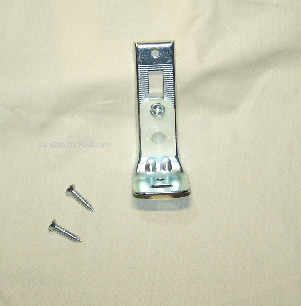 Floor Jamb Bracket for by-fold and bypass plantation shutters.