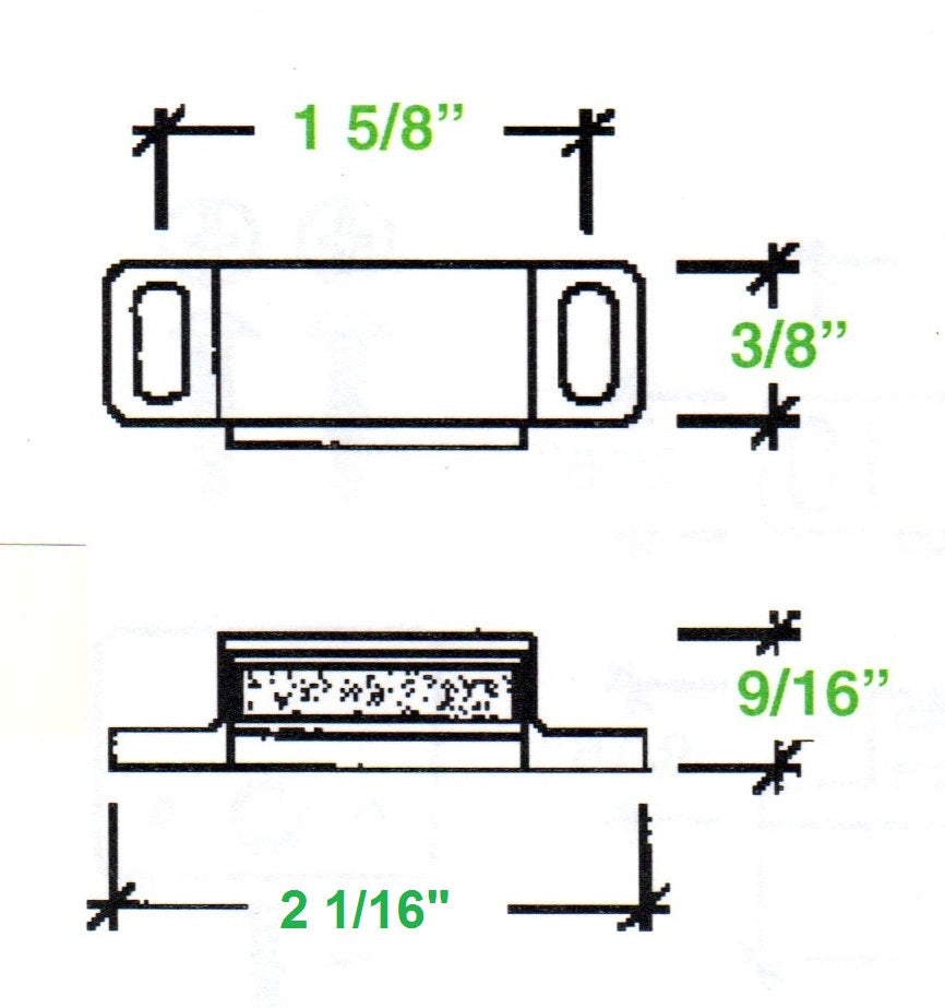 Slim Plantation Shutter Magnet – 9 lb. Pull with Zinc Strike Plate (2-Pack)