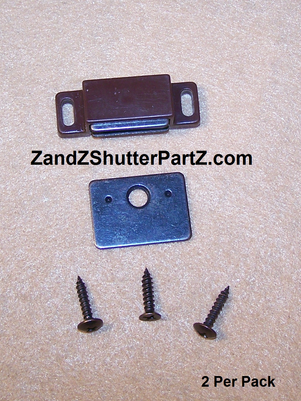 Standard Plantation Shutter Magnet – 13 lb. Pull, Brown for Stained Wood Shutters (2-Pack)