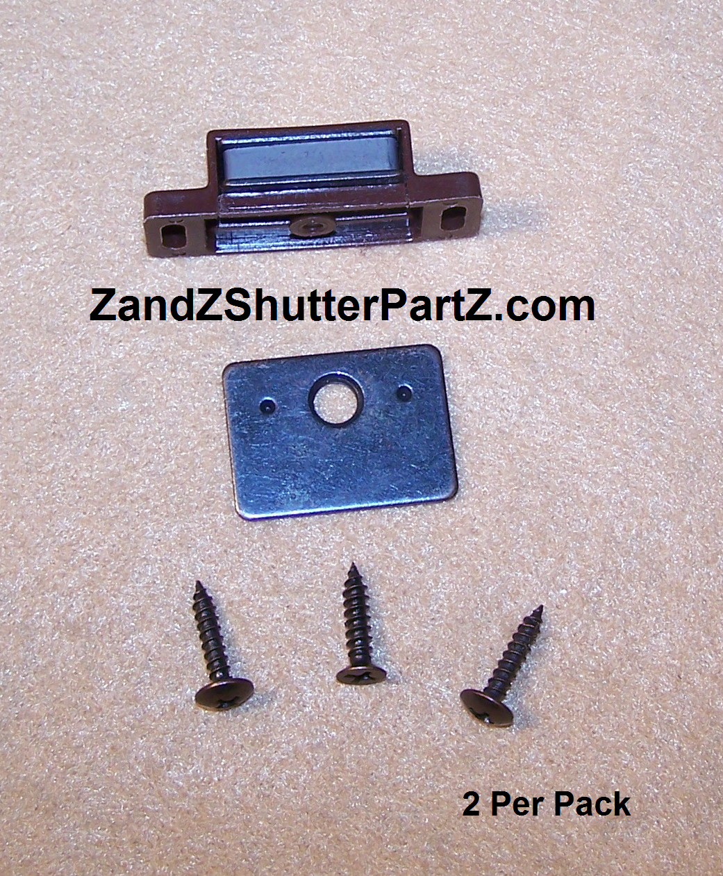 Standard Plantation Shutter Magnet – 13 lb. Pull, Brown for Stained Wood Shutters (2-Pack)