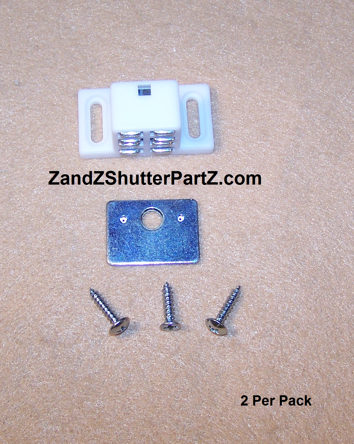 Extra Strength Plantation Shutter Magnet – 25 lb. Pull with Zinc Strike Plate (2-Pack)