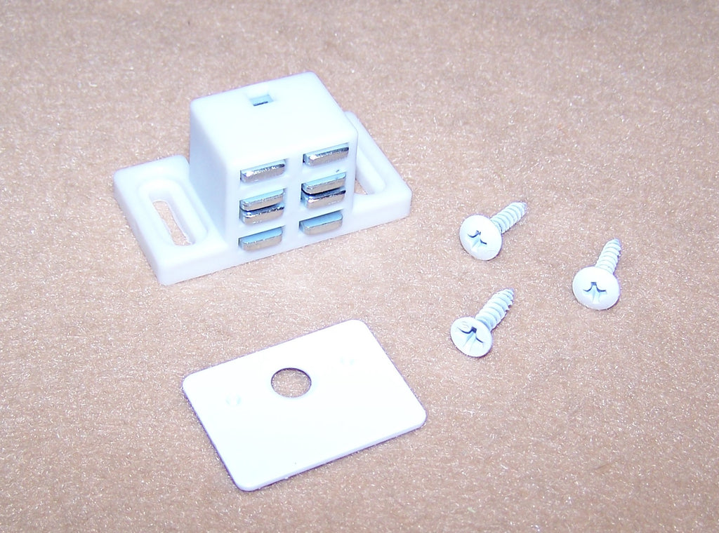 Extra Strength Plantation Shutter Magnet – 25 lb. Pull with White Strike Plate (2-Pack)