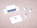 Standard Plantation Shutter Magnet – 13 lb. Pull, White with White Strike Plate (2-Pack)