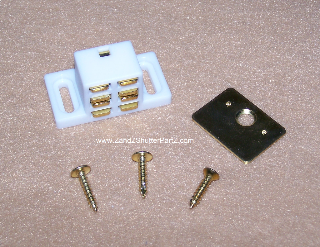 Extra Strength Plantation Shutter Magnet – 25 lb. Pull with Brass Strike Plate (2-Pack)