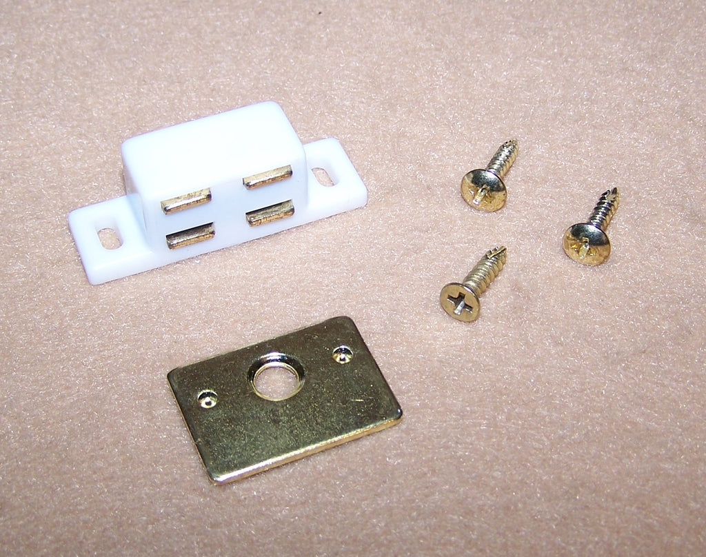 Four Post Plantation Shutter Magnet – 9 lb. Pull with Brass Strike Plate (2-Pack)