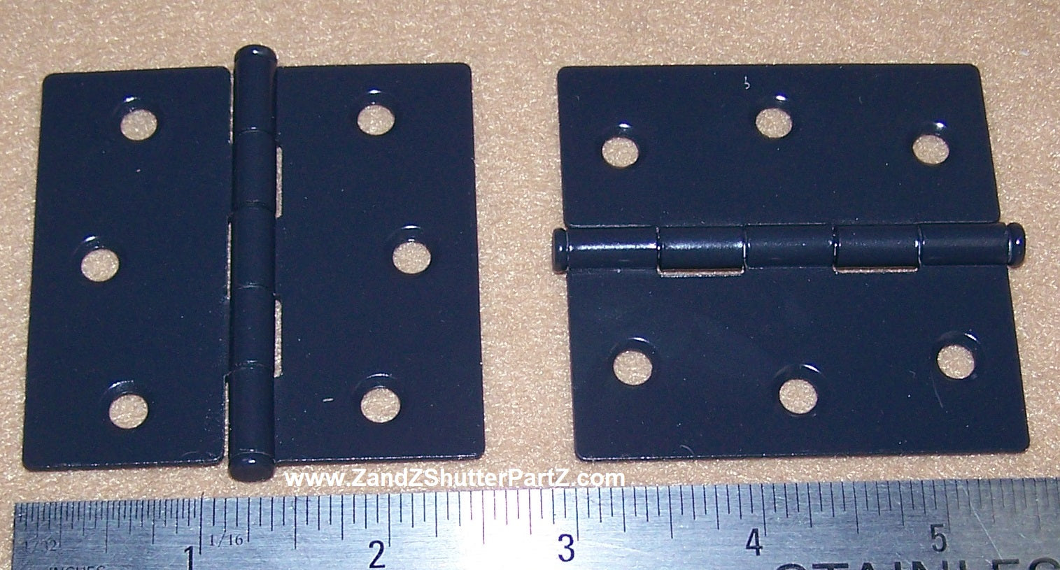 Black Satin Plantation Shutter Hinge – 2½" x 2½" Butt Hinge (2-Pack)