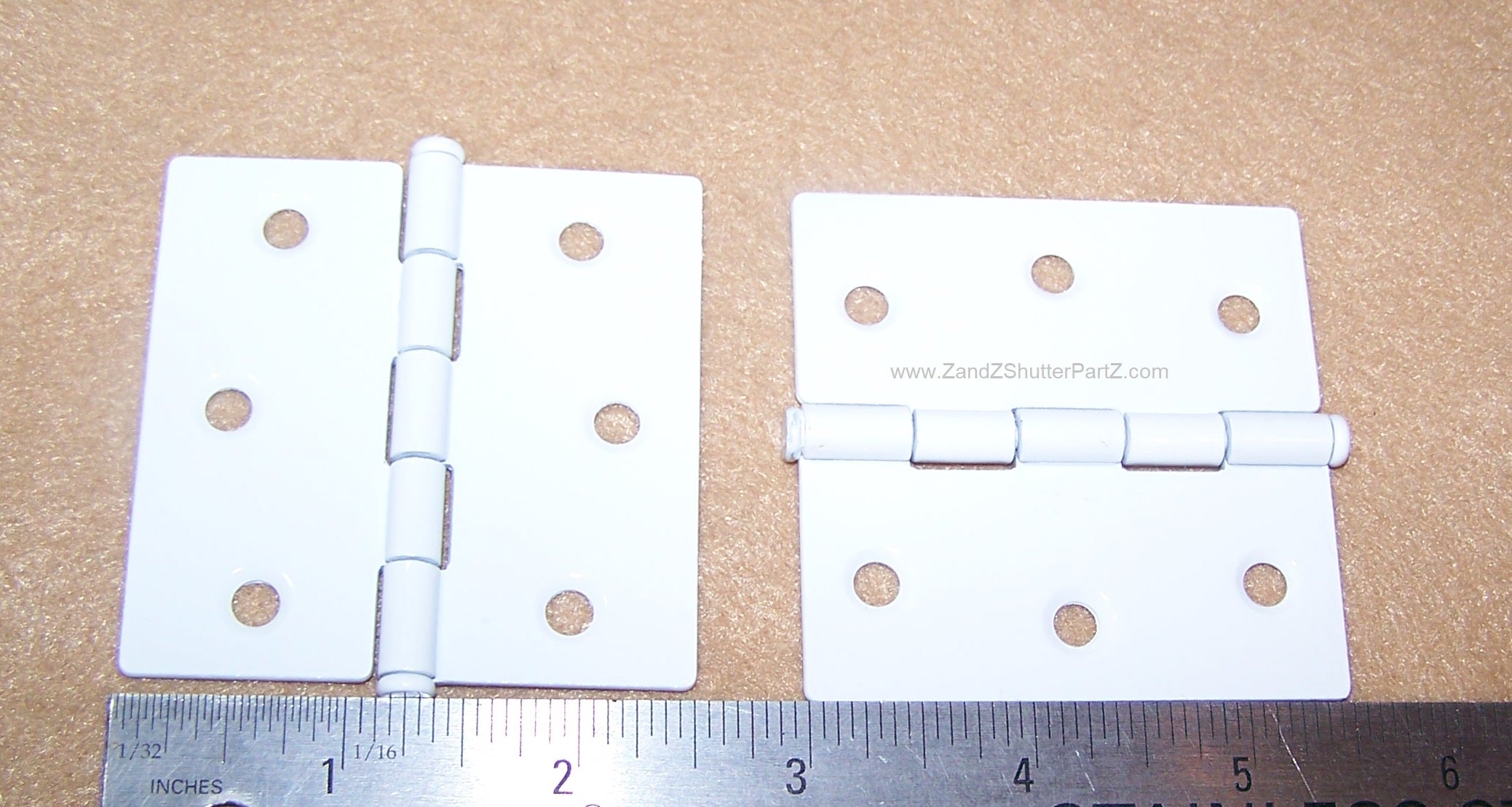 White Gloss Plantation Shutter Hinge – 2½" x 2½" Butt Hinge (2-Pack)