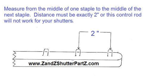 Interior Plantation Shutter Control Rod Kit – 2" Staple Spacing, 24" Length