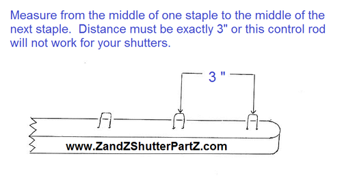 Interior Plantation Shutter Control Rod Kit – 3" Staple Spacing, 24" Length