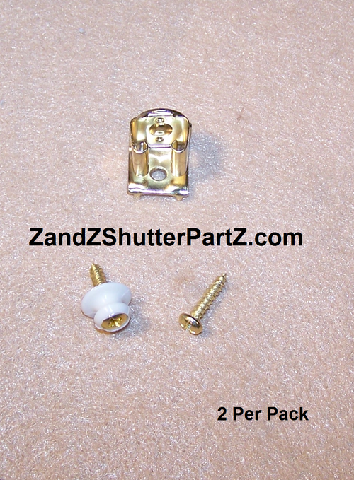 Brass Plantation Shutter Catch – Receiver Catch Replacement Hardware (2-Pack)