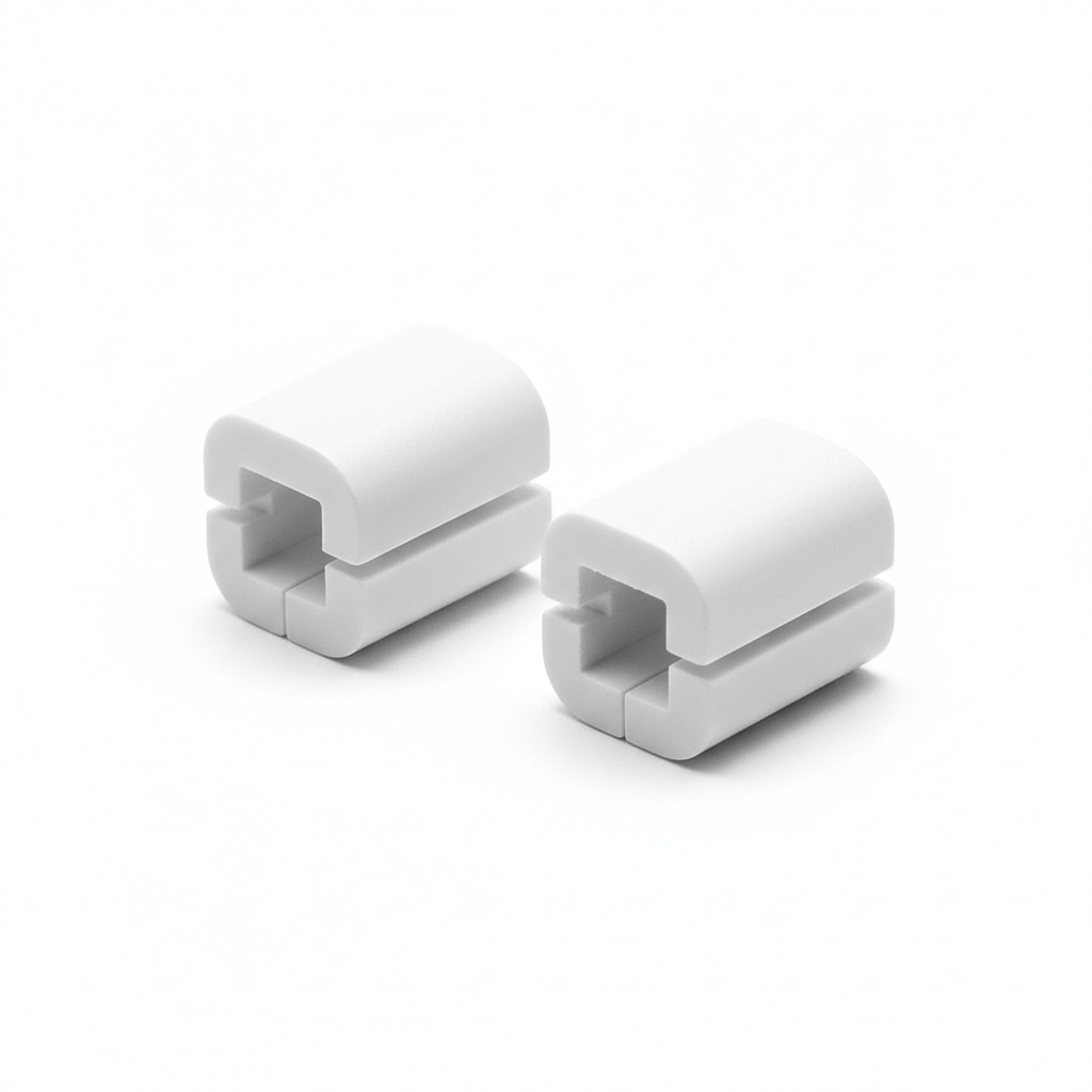 Vinyl poly plantation shutter end caps style 5 on white background