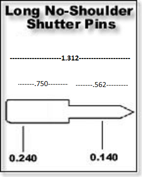 Long No Collar Pin dimensions
