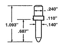 Wide Collar Rear Louver Control Plantation Shutter Pin – 12 Pack