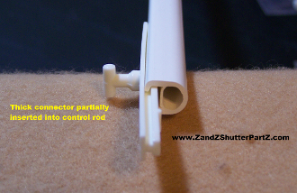Vinyl & Poly Plantation Shutter Control Rod for Thick Connectors – 36" (Part #ZZ097)
