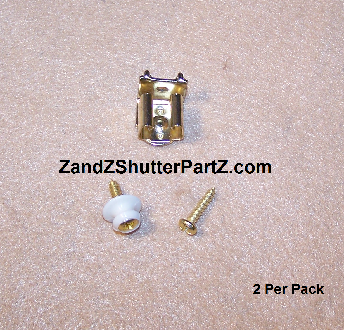 Brass Plantation Shutter Catch – Receiver Catch Replacement Hardware (2-Pack)