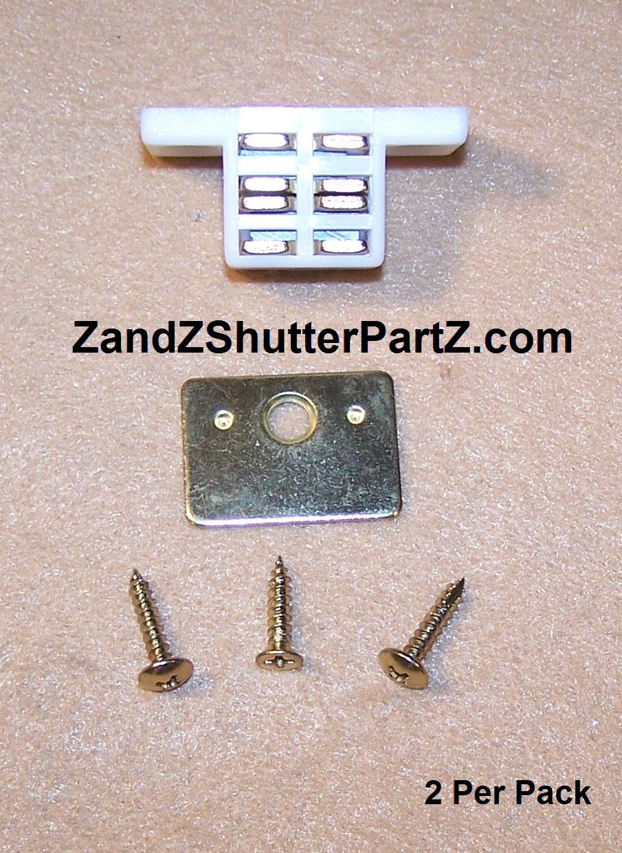 Extra Strength Plantation Shutter Magnet – 25 lb. Pull with Brass Strike Plate (2-Pack)