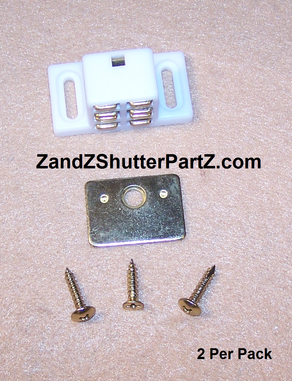Extra Strength Plantation Shutter Magnet – 25 lb. Pull with Brass Strike Plate (2-Pack)