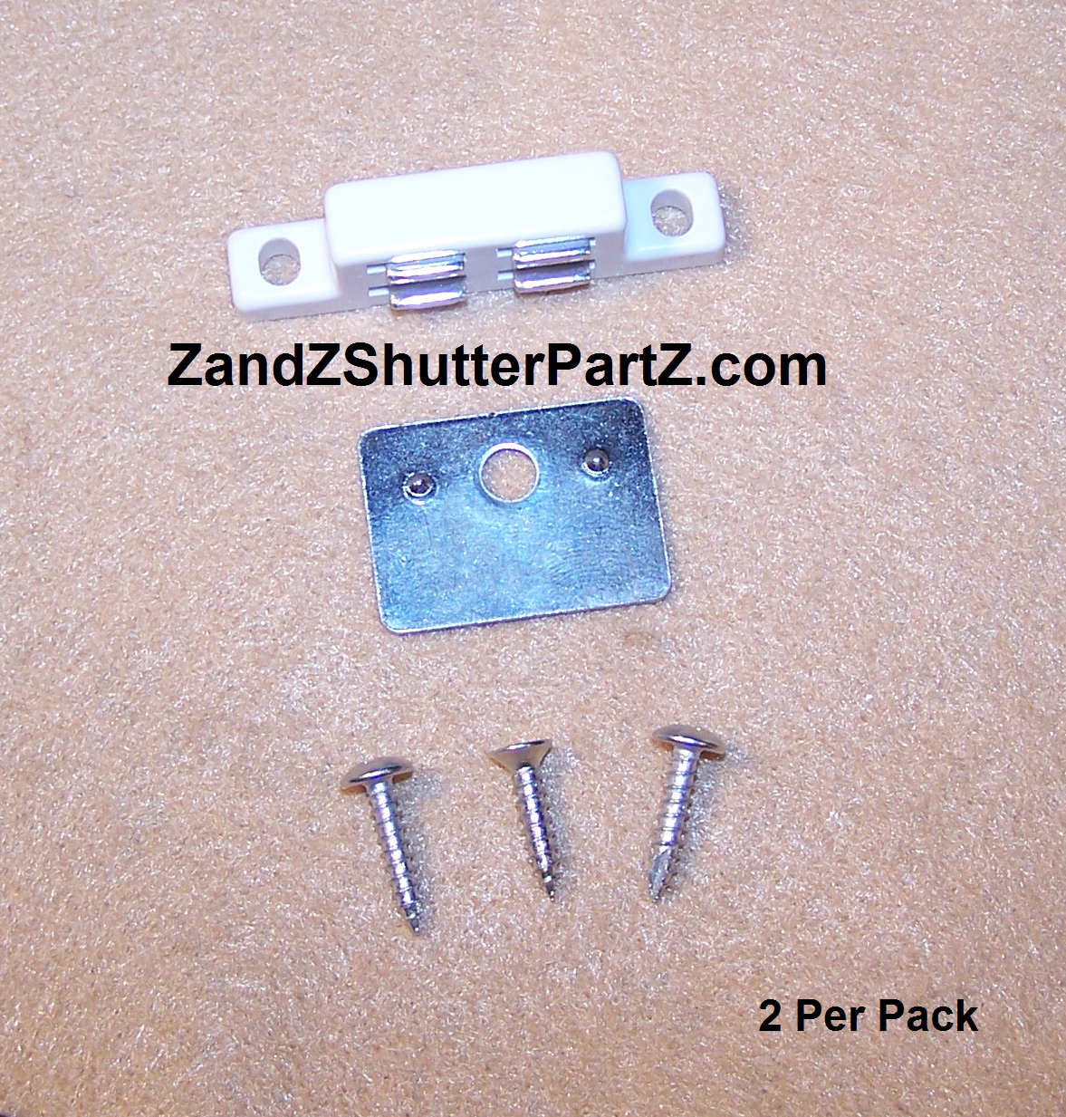 Slim Plantation Shutter Magnet – 9 lb. Pull with Zinc Strike Plate (2-Pack)